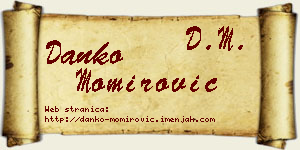 Danko Momirović vizit kartica